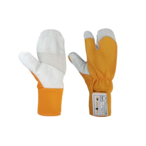 Luva Motosserrista Tecmater Em Vaqueta E Nylon Ca 12876 Para Operador De Motosserra