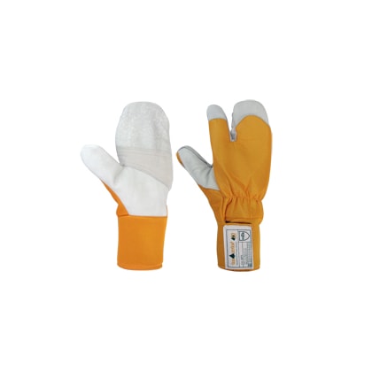 Luva Motosserrista Tecmater Em Vaqueta E Nylon Ca 12876 Para Operador De Motosserra