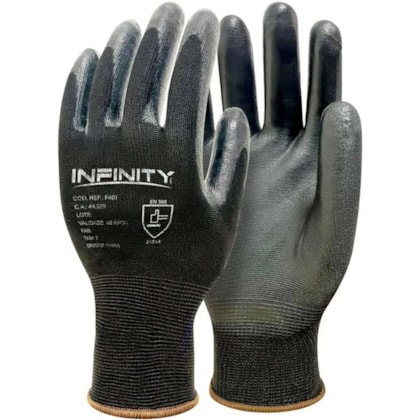 LUVA MULTITATO PRETA/CINZA TAM. G C.A 44.529 INFINITY