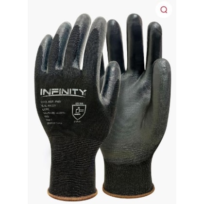 LUVA MULTITATO SLIM FLEX PRETA/CINZA M POLIURETANO CA 44.529 INFINITY