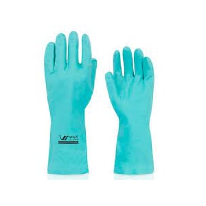 LUVA NITRÍLICA VERDE VOLK TAMANHO G 45CM 600 MICRAS COM FRISOS ANTIDERRAPANTES