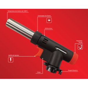 Maçarico Portátil A Gás Fort Kala Automático Controle Chama