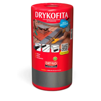 MANTA ASFÁLTICA ALUMÍNIO DRYKO 30CMX10M AUTOADESIVA IMPERMEABILIZANTE