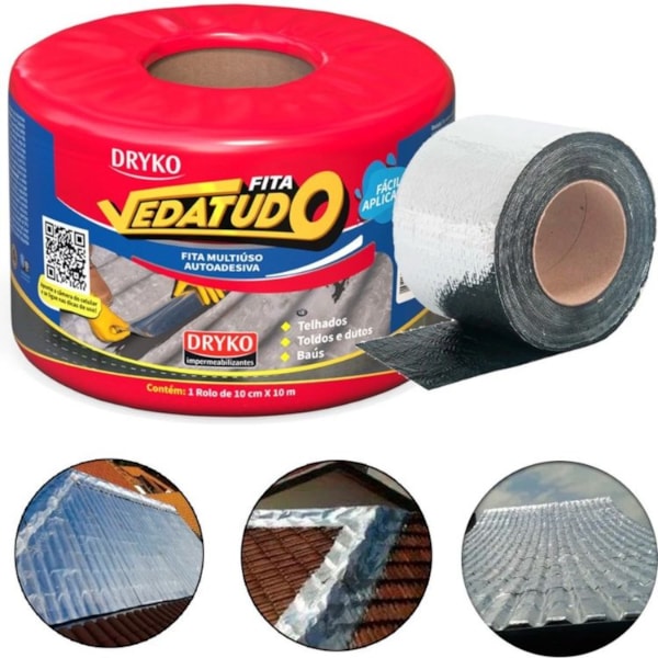 MANTA ASFÁLTICA DRYKO AUTO ADESIVA ALUMINIZADA 10CM X10M-0e09864d-3d56-4616-ab2c-2efdcad251a1