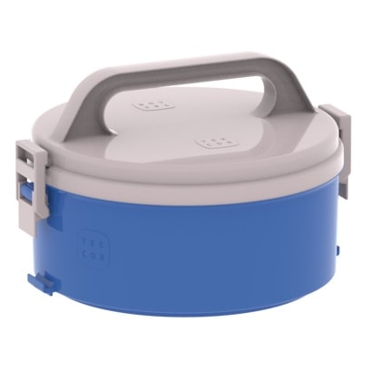 MARMITA TÉRMICA 1,5L SOPRANO CINZA E AZUL COM ISOLAMENTO EPS BPA FREE