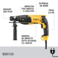 MARTELETE PERFURADOR ROMPEDOR DEWALT D25133KB2 3 MODOS SDS PLUS 220V-7d075e80-88e8-4391-860c-ac8b9b65a4c1