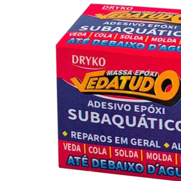MASSA EPÓXI VEDATUDO DRYKO 50G P/ REPAROS SECOS E SUBMERSOS-447e9029-e2bb-41f1-8d0f-22ac668dcc33