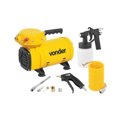 MOTOCOMPRESSOR DE AR DIRETO VONDER 1/2HP 2,3 PCM BIVOLT COM KIT DE ACESSÓRIOS