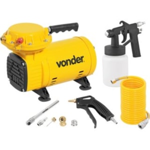 MOTOCOMPRESSOR DE AR DIRETO VONDER 1/2HP 2,3 PCM BIVOLT COM KIT DE ACESSÓRIOS