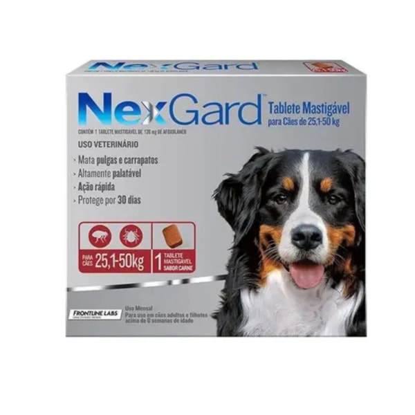 NEXGARD 136MG PARA CÃES DE 25,1KG A 50KG ANTIPULGAS E CARRAPATOS PARA CÃES-501fc881-8b93-434b-b78b-49bc82fa2c06