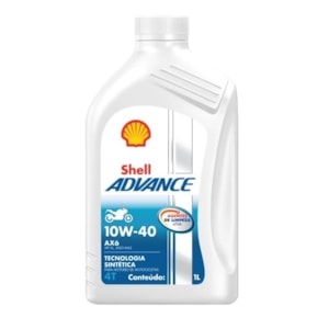 ÓLEO PARA MOTOR 4 TEMPOS SHELL ADVANCE AX6 10W30 1 LITRO SEMISSINTÉTICO API SL JASO MA2