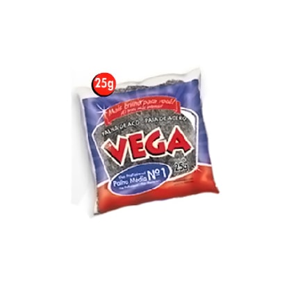 PALHA DE AÇO Nº 01 25G VEGA PARA LIMPEZA PESADA E ACABAMENTO