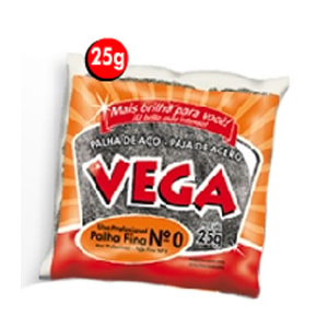 PALHA DE AÇO VEGA Nº 00 25G PARA LIMPEZA E ACABAMENTO FINO