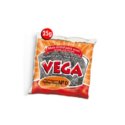 PALHA DE AÇO VEGA Nº 00 25G PARA LIMPEZA E ACABAMENTO FINO