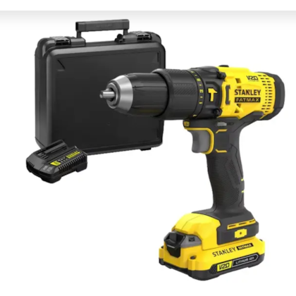 PARAFUSADEIRA FURADEIRA DE IMPACTO STANLEY BIVOLT 20V 2 BATERIAS, MALETA E MANDRIL 1/2 SCD711D2K BR
