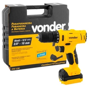 PARAFUSADEIRA / FURADEIRA VONDER PFV120 À BATERIA CARREGADOR+ MALETA 110/220V
