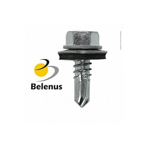 PARAFUSO AUTOBROCANTE PARA TELHA BELENUS 12X1.1/2 POL ZINCADO BRANCO FLANGEADO