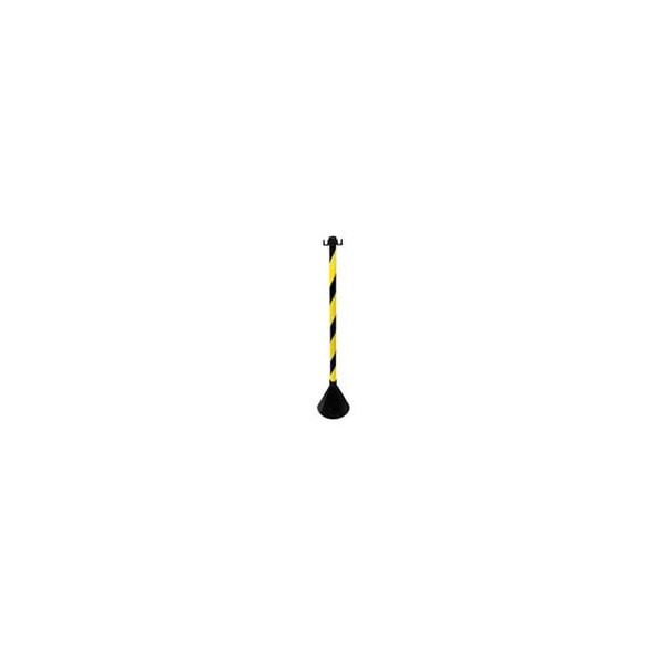 PEDESTAL DE SINALIZAÇÃO PLASTCOR 90CM EM PVC PRETO E AMARELO-027c82ac-694f-4b10-838f-251cb1ae19c0