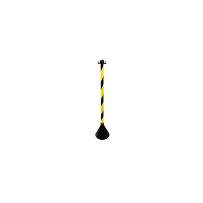 PEDESTAL DE SINALIZAÇÃO PLASTCOR 90CM EM PVC PRETO E AMARELO