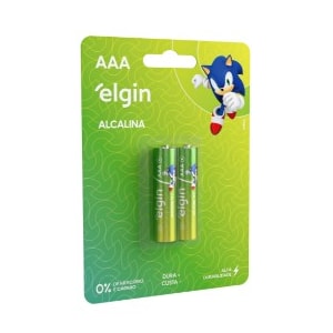 Pilha Alcalina Aaa Elgin Palito 1,5 V Cartela Com 2 Unidades