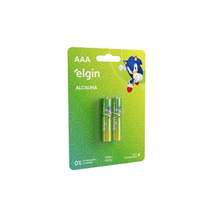 Pilha Alcalina Aaa Elgin Palito 1,5 V Cartela Com 2 Unidades