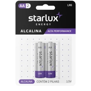 PILHA ALCALINA AAA PALITO STARLUX ENERGY 1,5 V CARTELA COM 2 UNIDADES