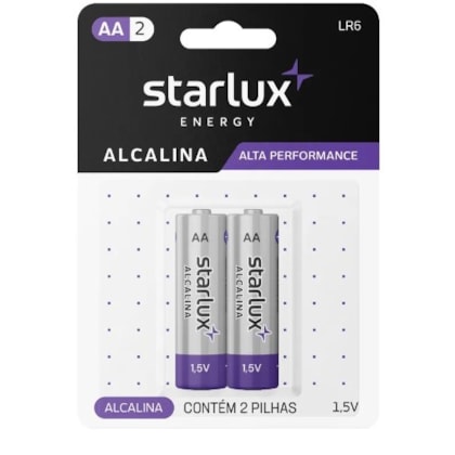 Pilha Alcalina Aaa Palito Starlux Energy 1,5 V Cartela Com 2 Unidades