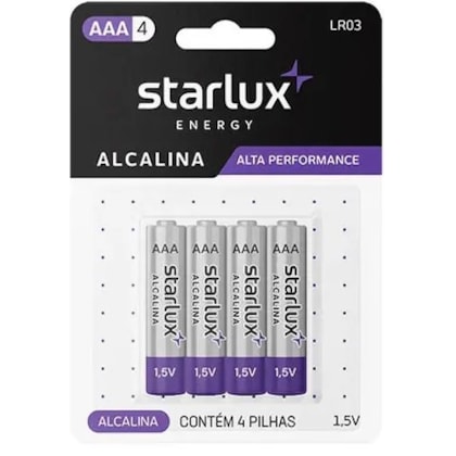 Pilha Alcalina Palito Aaa 1,5V Starlux Gold Cartela Com 4 Unidades