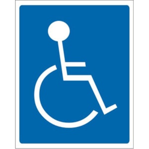 Placa 15X20Cm Deficiente Físico Sinalize Em PVC Autoadesiva
