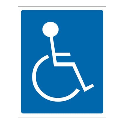 Placa 15X20Cm Deficiente Físico Sinalize Em PVC Autoadesiva