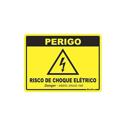 PLACA DE AVISO SINALIZE 15X20CM PVC ADESIVA RISCO CHOQUE