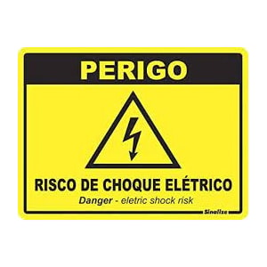 PLACA DE AVISO SINALIZE 15X20CM PVC ADESIVA RISCO CHOQUE