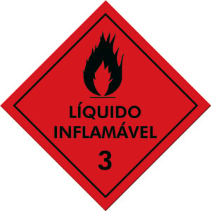 Placa De Líquido Inflamável Plastcor Classe 3 30X30Cm Em PVC Para Transporte De Produtos Perigosos