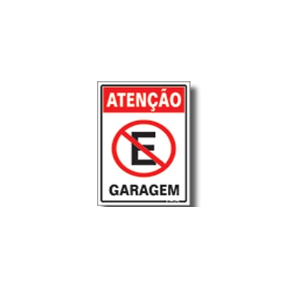 Placa De Sinalização Atenção Garagem Sinalize 20X30Cm PVC Auto Adesiva
