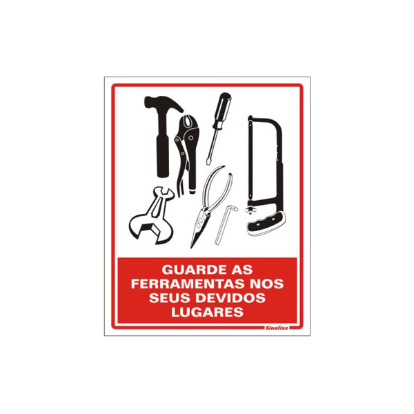 Placa De Sinalização Guarde As Ferramentas Sinalize 15X20Cm-13402079-0194-435f-bbd7-53d97865f3ee
