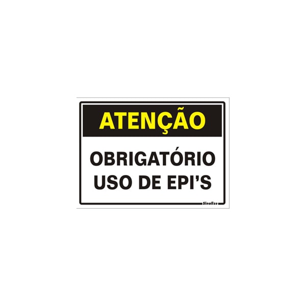 PLACA DE SINALIZAÇÃO PVC SINALIZE ATENÇÃO OBRIGATÓRIO USO DE EPI 20 X 30 CM AUTOADESIVA-db1ff648-d978-460a-98e3-6cd33f69f1f1