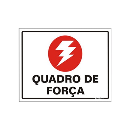 Placa De Sinalização Quadro De Força Sinalize 15X20Cm