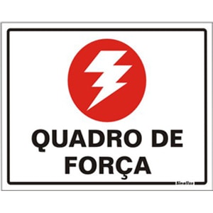 Placa De Sinalização Quadro De Força Sinalize 15X20Cm