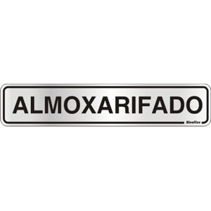 Placa De Sinalização Sinalize 5 X 25 Cm Alumínio Almoxarifado Autoadesiva