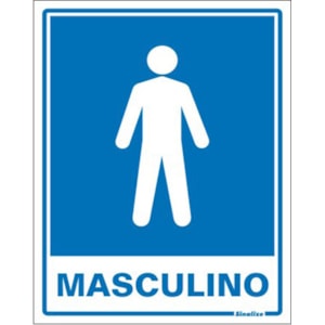 PLACA DE SINALIZAÇÃO SINALIZE SANITÁRIO MASCULINO 15X20CM EM POLIESTIRENO AUTO ADESIVA