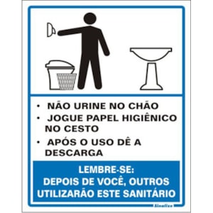 PLACA EDUCATIVA SINALIZE SANITÁRIO MASCULINO 15X20CM AUTO ADESIVA EM POLIESTIRENO