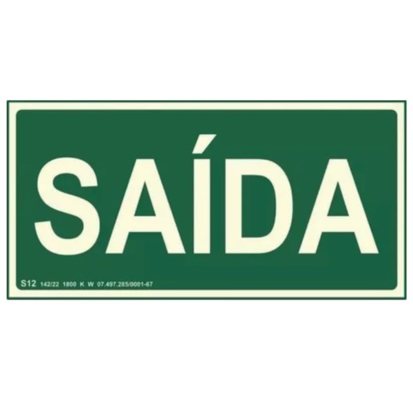 PLACA SAÍDA FOTOLUMINESCENTE SINALIZE 30X15CM-27a04e7d-a93e-4a98-a484-1a41503902b4