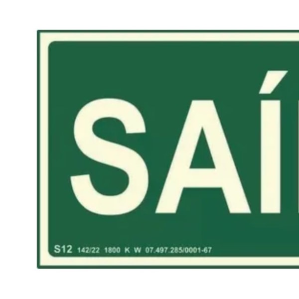 PLACA SAÍDA FOTOLUMINESCENTE SINALIZE 30X15CM-7f1ae2b8-1727-4fc0-a50c-0057492803e1