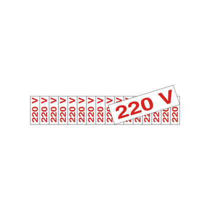 Placa Sinalização Elétrica Sinalize Voltagem 220V PVC Auto Adesiva 16 Peças