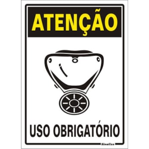 PLACA SINALIZAÇÃO PVC 20X30CM USO OBRIGATÓRIO MÁSCARA PROTEÇÃO