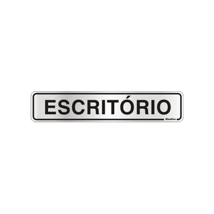 Placa Sinalize 5X25Cm Alumínio Escritório Autoadesiva