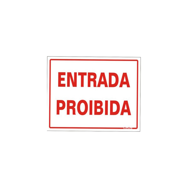 Placa Sinalize Entrada Proibida 15 X 20 Cm Em Poliestireno Autoadesiva-14db0353-edb0-49e1-92b4-41f1f718280b