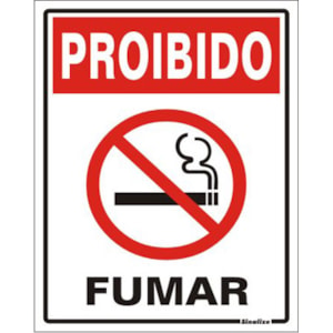 Placa Sinalize Proibido Fumar 15X20Cm Auto Adesiva Em Poliestireno