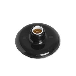 PLAFON DE PORCELANA PRETO PLASLUMI 100W 15X15CM ILUMINAÇÃO ELEGANTE