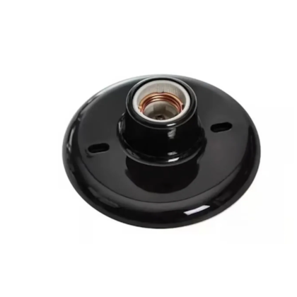 Plafon Redondo 1Xe27 Opl Iluminação Preto Com Soquete De Porcelana 20W 265V